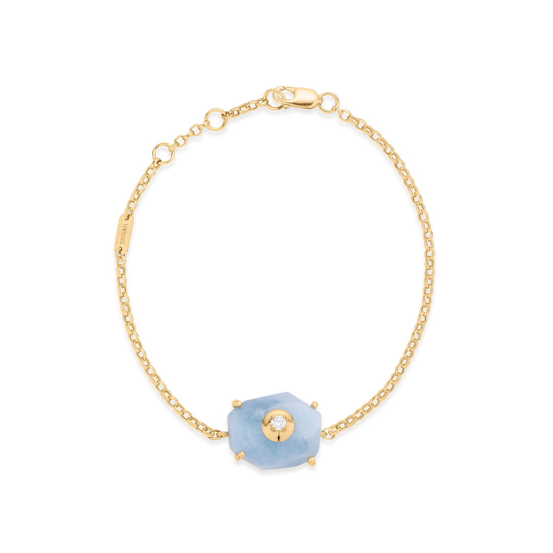 14K White Gold Aquamarine and Diamond Bracelet – Ferro Jewelers